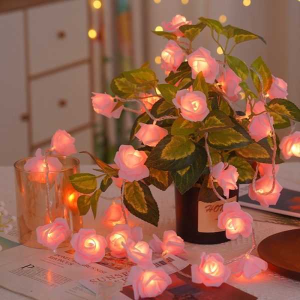 Guirnalda De Luces Led Rosas, Decoración Navideña Y Romántic