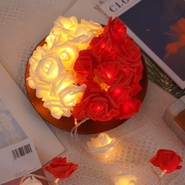 Guirnalda De Luces Led Rosas, Decoración Navideña Y Romántic