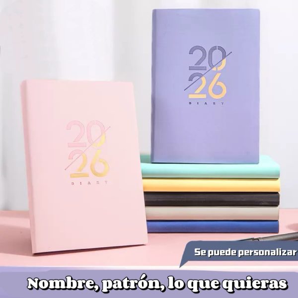 Agenda 2026 Espiral Diaria A5 Colors Cuero Mooving Manualidades